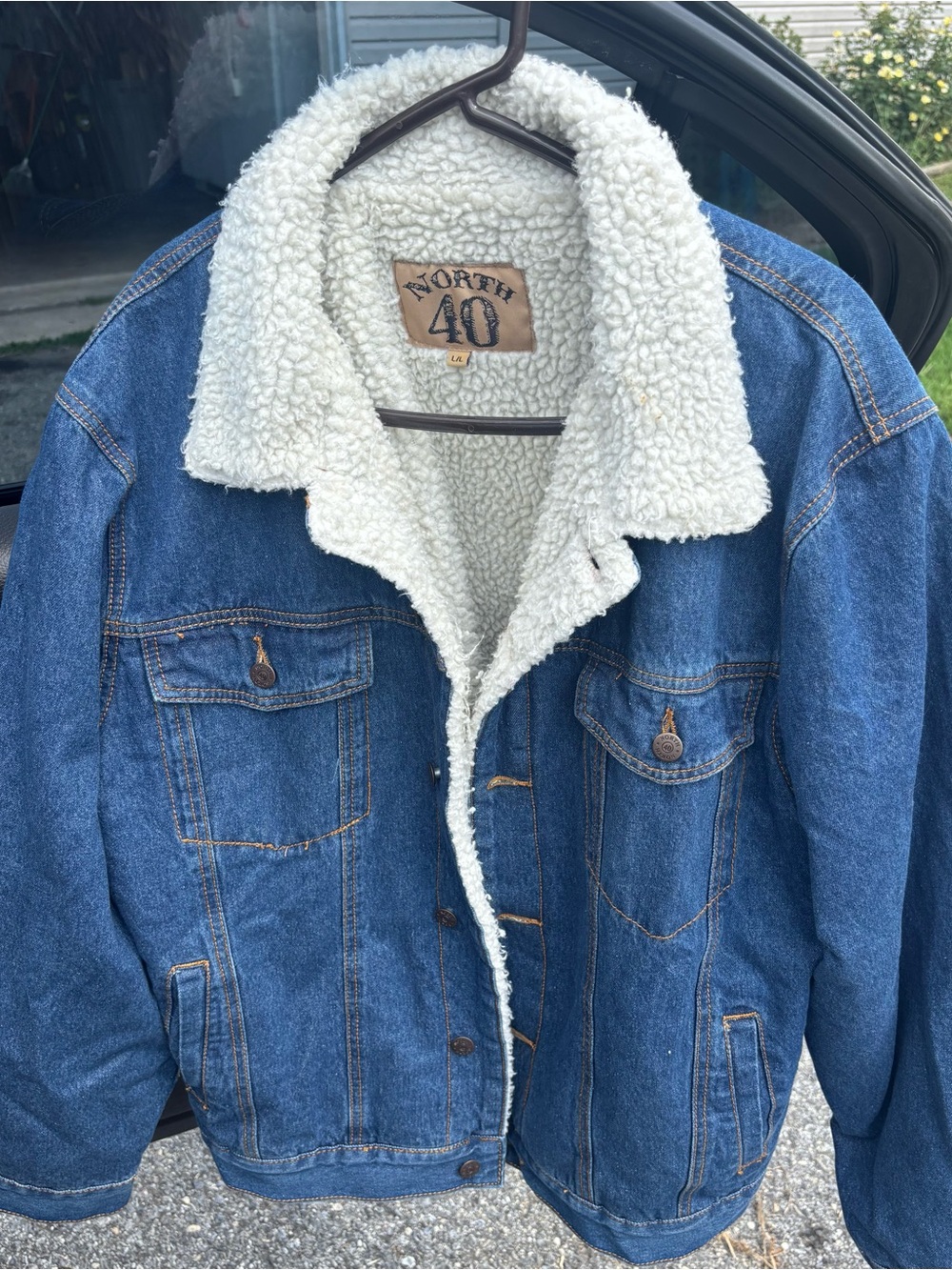 Men's Blue Denim Sherpa-Lined Jacket